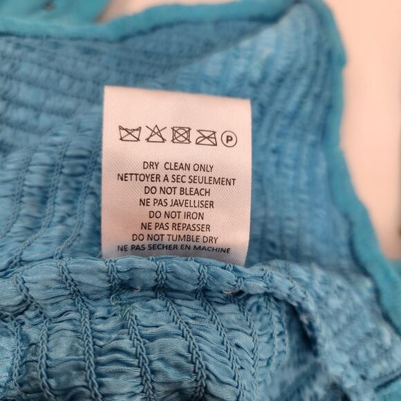 Retrofete Lennon Embellished Silk Chiffon Dress in Blue Size Small NWT Crystal - Picture 11 of 11